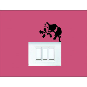 Sparrows Switch Board Wall Sticker Black (5x4.4 inches)