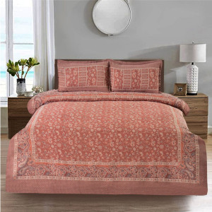 Diamond Khaddar Dusky Brown Multani Bedsheet Set