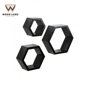 Wood Land Hexagon Wall Shelves