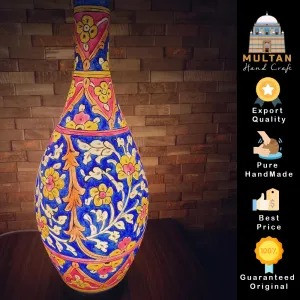 Multi Colour Vase Shape Camel Skin Lamp