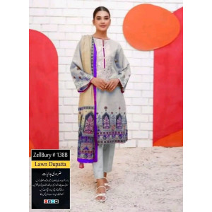 lawn embroidery 3pc suit