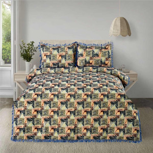 Rainbow Blue Multani Bedsheet Set