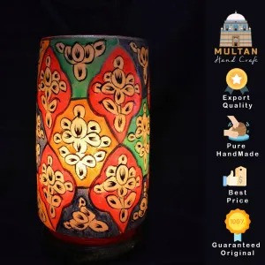 Camel Skin Flask Lamp Multi Color Handmade Multani Lamps