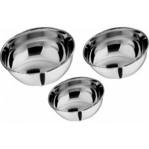 Pack Of 3 Stainless Steel Bowls Silver