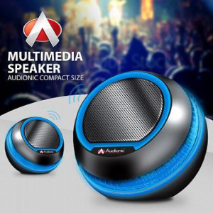 Audionic Octane U-15 Speaker 2.0 - Black & Blue Slim Smart Round Shape