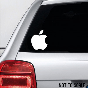 Apple Logo Car, Bike, Laptop Sticker (white) Sport Styling Decoration.