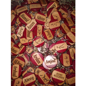 Customized Your Name Key chain (Wooden) Round Shape