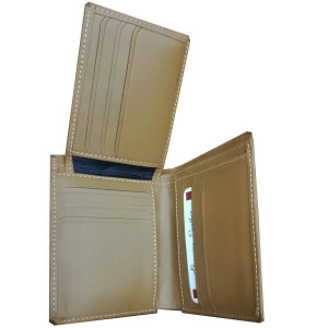 Lather Wallet with Side Window - Color camel Brown